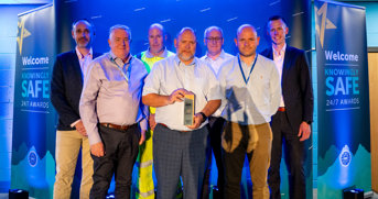 Knowingly Safe Supply Chain award - Representatives from NG Bailey celebrate their award win with James Lewis head of EHSSQ far left and John Rossiter PPPs head of su.jpg